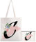 Initialen Einkaufstasche,Canvas Tote Bag Stoffbeutel Bedruckt,Geschenk Stofftaschen faltbar Tragetasche und Kosmetiktasche,Baumwolltasche für Frauen Freundin Mama Geburtstag,Hochzeit,Muttertag (C)