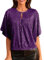 GRACE KARIN Top da donna con maniche a 1/2, scollo rotondo, con paillettes, viola., S