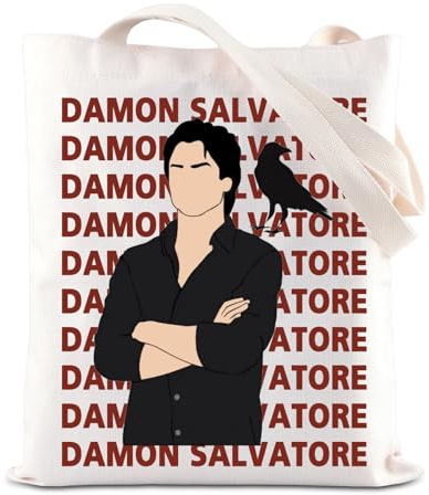 TVD TV Show Merchandise Tote Bag Vampire Inspired Movie Gift Mystic Fall Gift Salvatore Brother Gift Damon Shoulder Bag For Fans