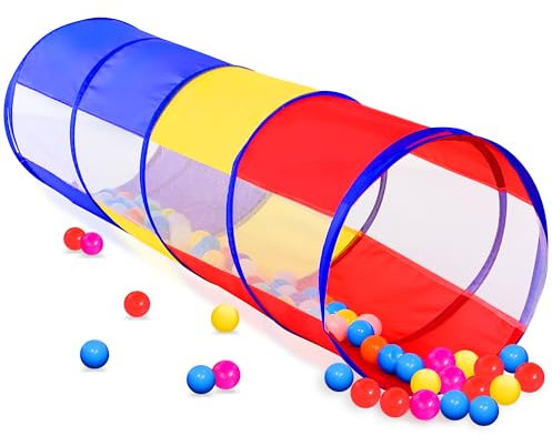 Fantasievoller Spieltunnel für Kinder ab 1 2 3 Jahr,Vielseitiger Krabbeltunnel,auch als Agility Tunnel für Haustiere wie Hunde und Kaninchen,Perfekt für Innen- und Außenbereiche,Rainbow Tunnel