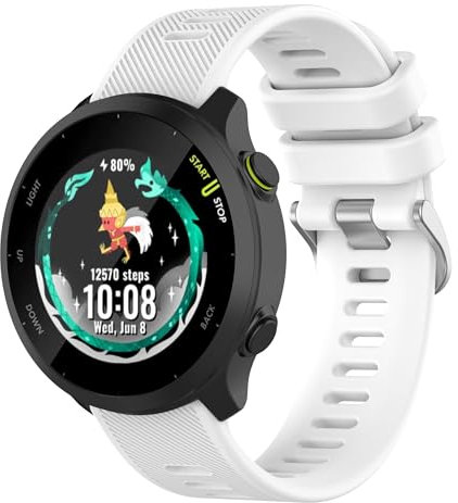 Wanme Garmin Armband für Garmin Forerunner 55 / Forerunner 165, Garmin Vivoactive 5 / Vivoactive 3 / Vívomove HR/Sport für Damen Herren, 20mm Twill Silikon Armbänder Verstellbares Ersatzarmband