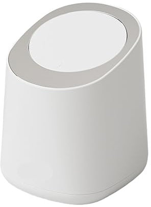 Cubo de la Basura Cubo de basura pequeño de escritorio tipo prensa for sala de estar, oficina, dormitorio, cubo for residuos de coche con tubo de almacenamiento de lujo ligero de plástico Barato y Ase