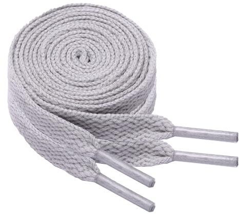 North Bund 2 pares de cordones planos para zapatillas de deporte 8mm Cordones planos de recambio para zapatillas de deporte Gris 90cm