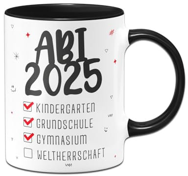 Regalo di laurea – Tazza Abi 2025 Mondiale – Tazza da caffè divertente con scritta – Idea regalo per bambini e ragazze (nero)