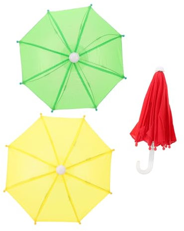 Levemolo 3stücke Miniatur Regenschirm Teiliges Doll House Umbrella Zubehör Für Sommerliche Szenen Für Kreative Dekoration Von Schreibtischen Und Miniaturmodellen