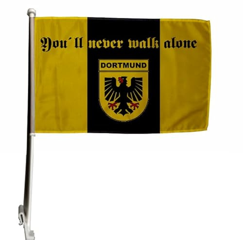 U24 Autoflagge Autofahne Dortmund never walk alone Premium