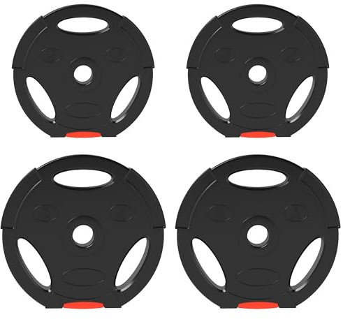 SPORTNOW Olympic Weight Plates Set, Barbell Plates Disc with 2.5cm Holes, for Home Gym, Weight Lifting Strength Training, 2 x 5kg, 2 x 2.5kg, Black