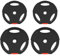SPORTNOW Olympic Weight Plates Set, Barbell Plates Disc with 2.5cm Holes, for Home Gym, Weight Lifting Strength Training, 2 x 5kg, 2 x 2.5kg, Black
