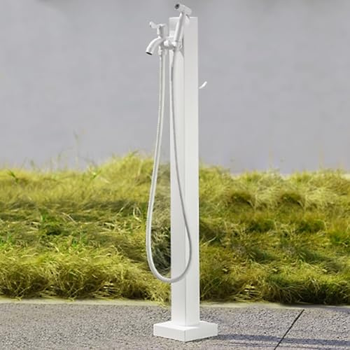 Gartenarmatur für den Außenbereich, Edelstahl, Wassersäule mit Frostschutz-Design und Sprühdüse, dekorativer Gartenbrunnen 95 cm, stilvoll