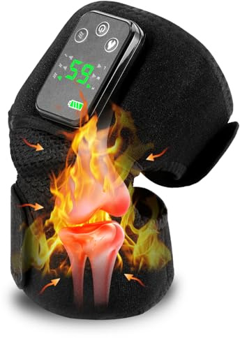 Heated Knee Massager with 3-Level Temperature,Vibration Settings for Pain | Knee Massager Joint Pain Relief,Shoulder Support,Cordless Heated Knee Support,Knee Heat Pads For Arthritis/Joint Stiff