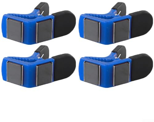 4 Piece Magnetic Paint Brush Holder Clips and Tin Opener Plastic Clamp Tool for Painter Builder and Home DIY Projects in Workshop Blue