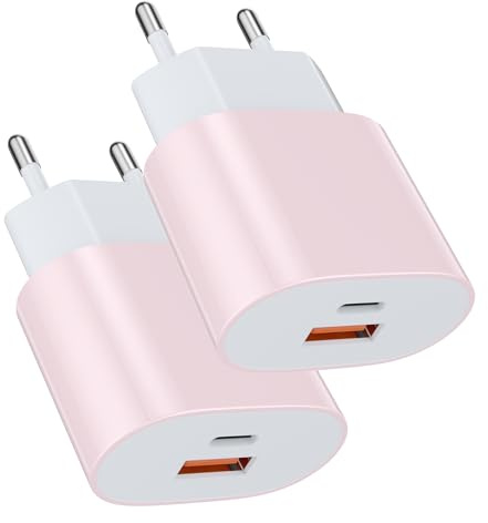 Caricabatterie veloci 25W USB C Alimentazione Adattatore Spina USB A | Applicabile:iPad,iPhone 17/16/e/Pro/Pro Max/Plus/15/14/Pro/Pro Max/Plus/13/Pro Max/Mini/12/Pro/Pro Max/Mini, SE 2020，11/Pro