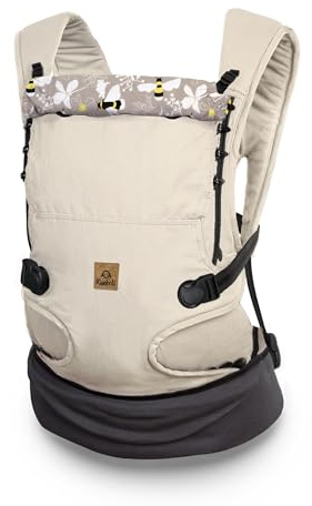Ruckeli NEO Babytrage, Farbe: Nature Save the Bees – Mit innovativen Magnet-Schnallen & integriertem Hüftsitz – Ergonomisch & Atmungsaktiv – Nachhaltig produziert in Tschechien – Ab Geburt