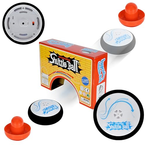 AHYDFSR Air Hockey Hover Puck, Portables Air Hockey-Set Mit 2 Roten Lufthockey Drücken, Mini-Elektrisches Schwimmendes Hockey, Tragbares Tischspiel, Airhockeybrettspiel Spielzeug Geschenk
