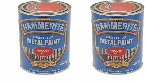 Hammerite ICI 5092824 Direct to Rust Metal Paint - Smooth Red Finish 750ML (Pack of 2)