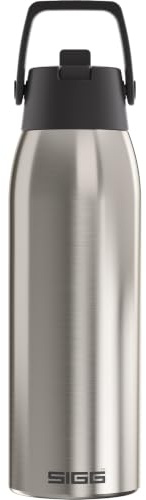 SIGG - Insulated Water Bottle - Thermal Flask Shield Therm FLIP Brushed - Leak-Proof - Dishwasher Safe - BPA-Free - 90% Recycled Stainless Steel - Silver - 1L