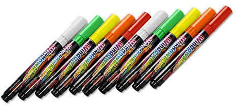 10 Kreidemarker / 2mm Kreidestifte / Farbe: je 2x rot, grün, weiß, gelb, orange