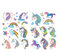 Oblique-Unique® Einhorn & Regenbogen Sticker Tattoos mit Glitzereffekt - wunderschöne, farbenfrohe Einhörner & Regenbogen als temporäre Tattoos