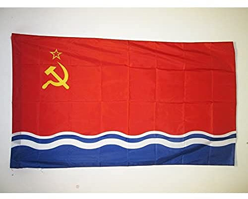 AZ FLAG - Flagge Lettische Sozialistische Sowjetrepublik 1940-1990 - 90x60 cm - Lettische Ssr Fahne 60 x 90 Cm Scheide Für Mast - Flaggen