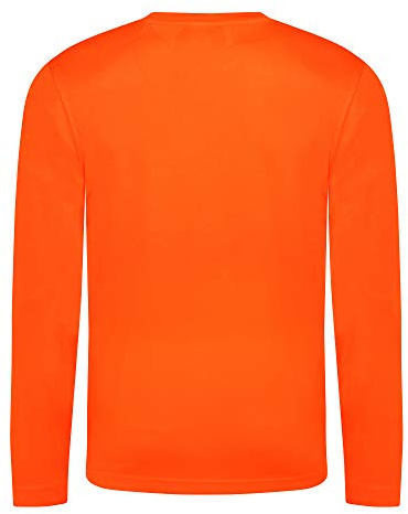 Just Cool Mens Long Sleeve Cool Sports Performance Plain T-Shirt (M) (Electric Orange)