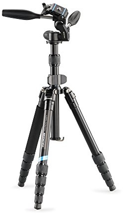 Cullmann MUNDO 522T OT35 Reisestativ inkl. 3-Wege-Kopf schwarz, Aluminium (Höhe 135 cm)