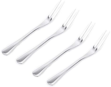 VANRA 4 Stück Kuchengabeln,18/10 Edelstahl 4 Gabeln Salatgabeln, Geschirr Servierlöffel Vorspeisengabel Gabeln Set,13cm