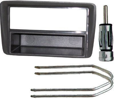 Kit mascherina 1 din cassetto rimovibile connettore antenna chiavi smontaggio vecchia radio per FIAT Panda dal 2003->2011