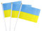 Ukraine Flaggen auf Stäbchen, kleine Ukrainisch Handflagge mit Stangen, für Nationalfeiertag, Parade, Sport, Party-Dekorationen (20 Stück)