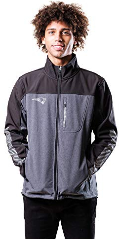 Ultra Game NFL Herren Softshell Winddicht Jacke, Herren, Herren Softshell Winddichte Jacke, Men's Classic Baseball Varsity Coaches Jacket, Teamfarbe, Medium