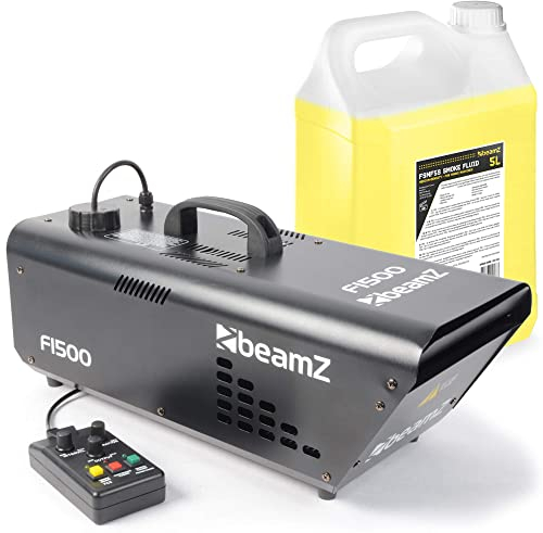 BeamZ F1500 Fazer Machine à Fumée 1500W avec 5 Litres de Liquide - Idéal pour Animer vos Soirées