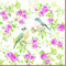 20 Servietten Vögel inmitten von Rosen | Blumen | Frühling | Sommer 33x33cm