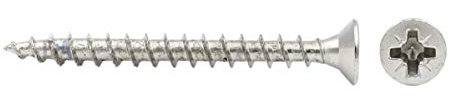 500 vis 2,5 x 18 mm tout filetage IROX acier nickelé tête croix Pozidriv PZD plateau évasé vis pour bois et aggloméré 2,5 x 18 panneaux