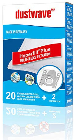 20x dustwave® PREMIUM-Staubsaugerbeutel für Siemens - P 5 VS Solida/Extra Spezialvlies für Allergiker - Markenstaubfiltertüten MicrofiltPlus® Made in Germany