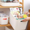 Scatole portaoggetti rettangolari, set di 3 cestini da studio in plastica per cucina, casa, ufficio, bagno, 24,5 x 17 x 10 cm