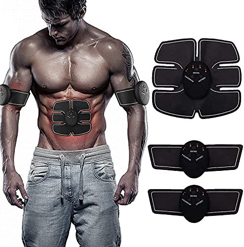 AUELEK EMS Muscle Stimulator,Bauchmuskeltrainer Elektrisch, EMS Trainingsgerät Muskelstimulation mit 6 Modi 9 Intensitäten, USB Wiederaufladbarer Muskeltrainer Elektrisch für Bauch,Arm,Bein