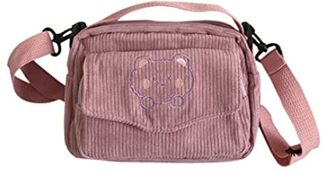 GGOOB Kawaii Geldbörse Crossbody Bag Kawaii Geldbörse Kawaii Crossbody Bag Kawaii Cord Geldbörse, Pink, Einheitsgröße