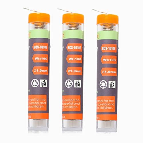 TOWOT Lead Free Solder Wire with Rosin Core, 3 PCS (1.0 mm/10 g) Tin Lead Rosin Core Flux Iron Welding Tool for Electrical Soldering