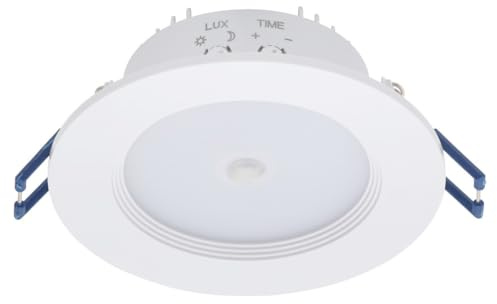 Zinc ZN-35690-WHT Reno LED Recessed PIR Motion Sensor Spotlight, 3000K, 500lm, 360 Degrees