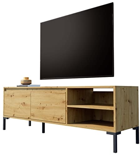 Newroom TV Lowboard Wildeiche Artisan Eiche TV Schrank Modern Vintage - 150x49x40 cm (BxHxT) - Fernsehtisch TV Board Rack - [Savage.six] Wohnzimmer