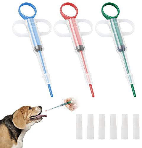Vesaneae 3 Stücke Tablette Feeder, Haustier Medikamenten Spritze, Haustier Spritze Pet Pill Tablet Feeder, Tablette Feeder Medikamenten Feeder, Pet Pusher Spritze Tabletteneingeber für Katzen Hunde