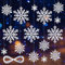 MELLIEX 24 Stück Schneeflocken Deko Weihnachten, Weiße Christbaumschmuck Weihnachtsanhänger für Weihnachtsdeko - 3 Größen