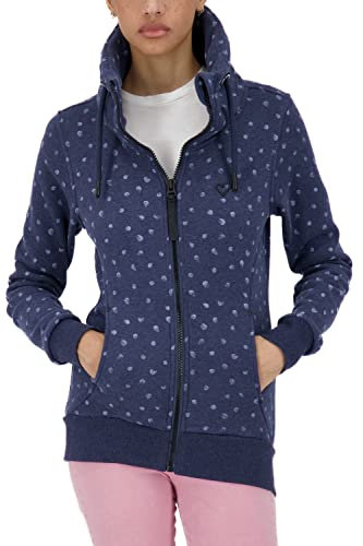 ALIFE and Kickin VivianAK B Sweatjacket – Damen Sweatjacke – Kapuzenjacke mit Reißverschluss – Kurze Zipper Jacke für Herbst & Winter Marine Melange M