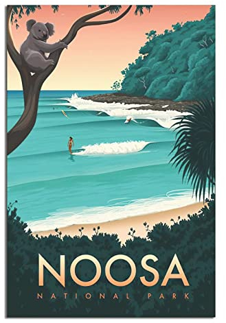 Vintage Noosa National Park Surf Reise Poster Leinwand Wand Home Room Decor Kunst Poster Gemälde Bild Druck Geschenk Poster