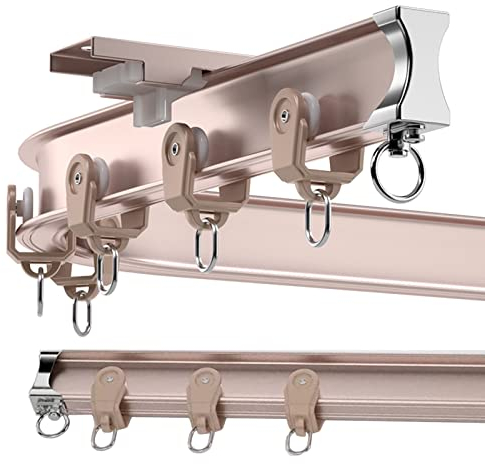 Gardinenschiene Aluminium Vorhangschiene Schwerlast, Flexible Biegsame L/U Form Raumteiler Schiene, Wand-Deckenschienen Für Schlafzimmer, Wohnzimmer, Terrasse, Gartenlaube ( Color : Ceiling Mount , Si