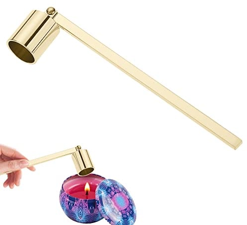 CORTNEY Kerzenlöcher, Edelstahl-Kerzenlöscher mit langem Griff, Kerze Werkzeug Docht Dochtlöscher Candle Extinguisher Kerzen Ausmacher für die Meisten Kerzen(Gold)