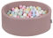 KiddyMoon Rund Bällebad Velvet Bällepool 90X30cm/200 Bälle ∅ 7Cm Ballgruben Für Babys Spielbad Kleinkinder, Hergestellt In Der EU, Erikafarben: Pastellblau/Pastellgelb/Weiß/Minze/Puderrosa