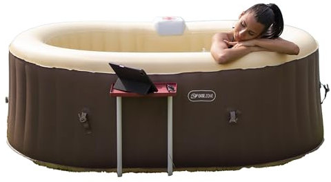 Vasca Idromassaggio da Esterno Gonfiabile Riscaldata 2 Posti 190x120x65 cm Ease.Zone Marrone
