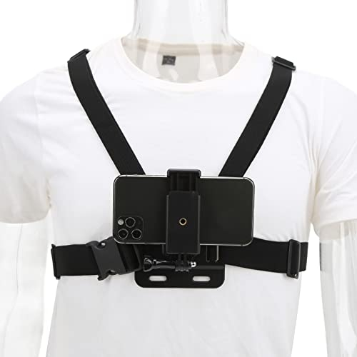 Brustgurthalter, Outdoor-Live-Handy-Action-Kamera-Brustgurt, Verstellbarer Handy-Clip-Halter, Handy-Selfie-Fixierung, Brustgurt, Brustgurt, Action-Kamera