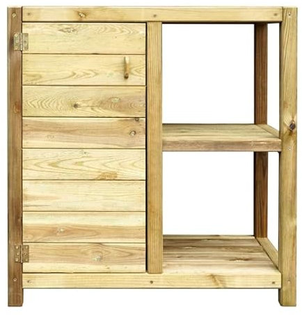 Jardipolys Table de rempotage avec étagère et Porte ESSENCIA en Bois - 84 x 45 x 86 cm - Cerland