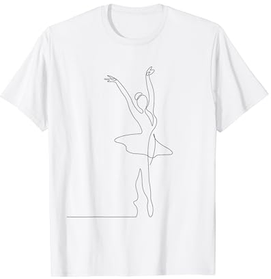 Ballerina T-Shirt, Unisex, Weiß, S, Kurzarm, Klassisch Ballet-inspiriert, Sommer